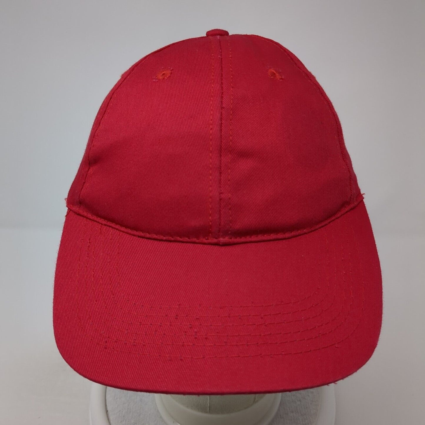 Unbranded Strapback Baseball Cap Red One Size Adjustable Vented Holes Blank