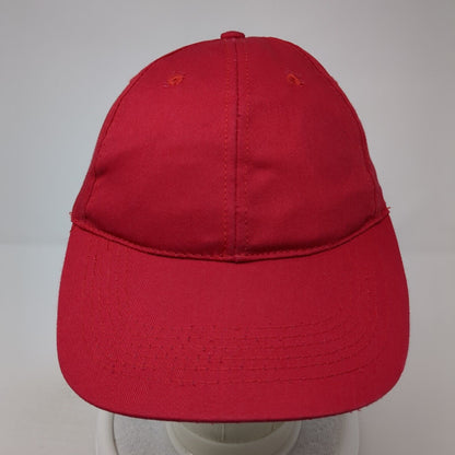 Unbranded Strapback Baseball Cap Red One Size Adjustable Vented Holes Blank