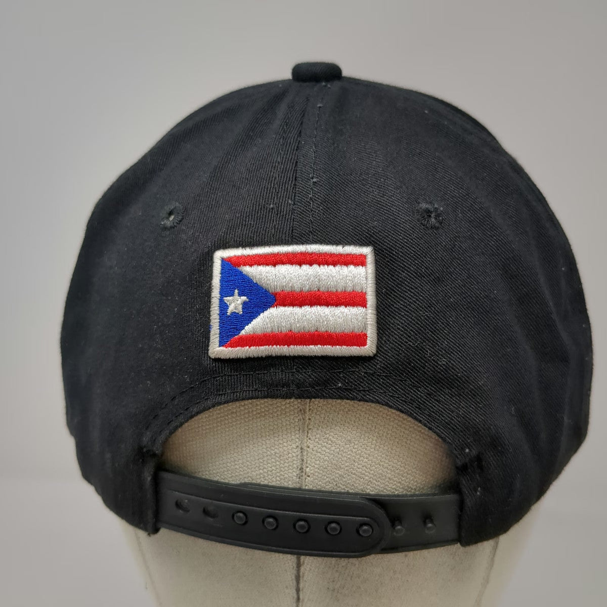 B Premium Headwear Snapback Black Hat One Size Puerto Rico PR Flag Flat Brim