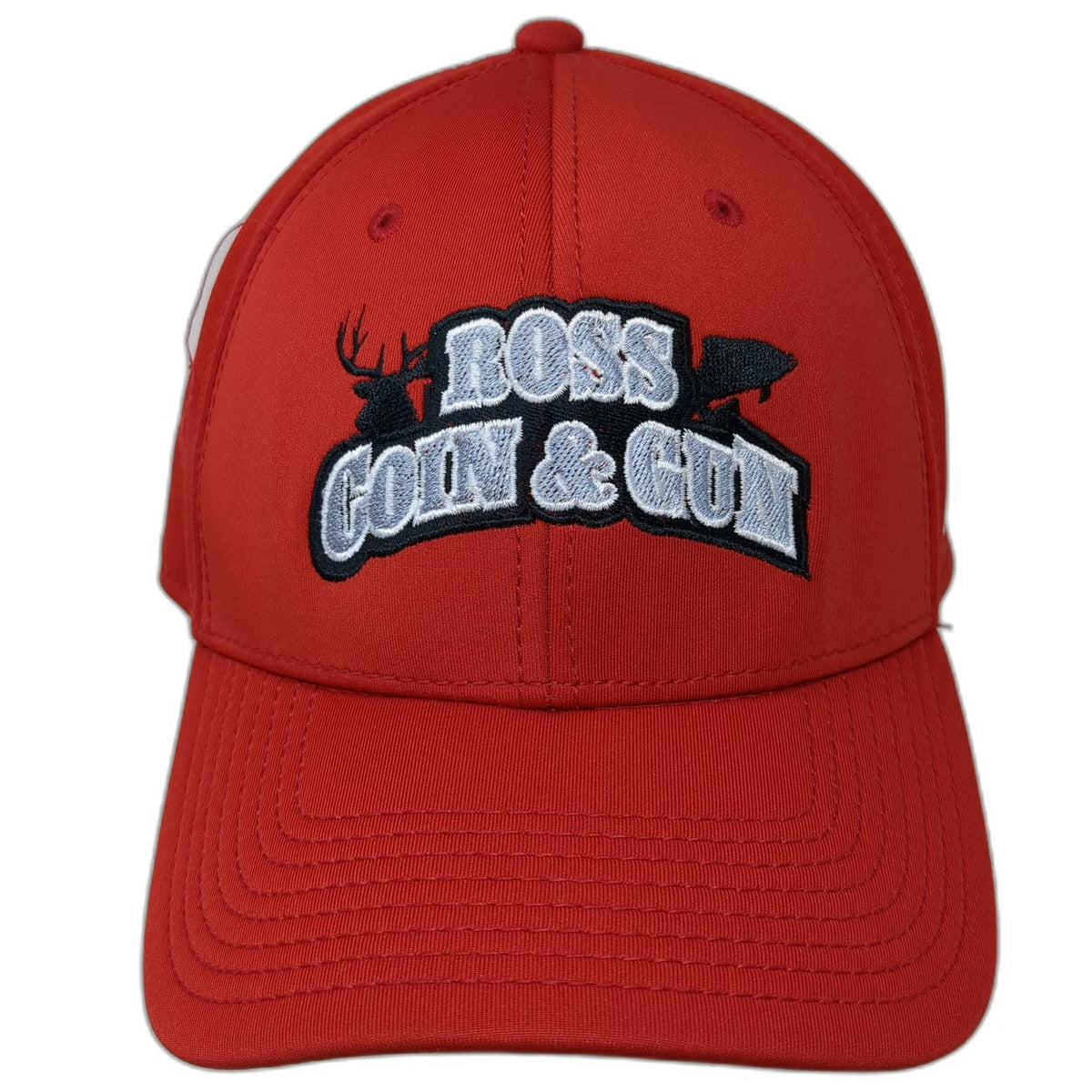 The Game Baseball Cap Red Size L Ross Coin Gun Flexfit A-Flex Embroidery Hat