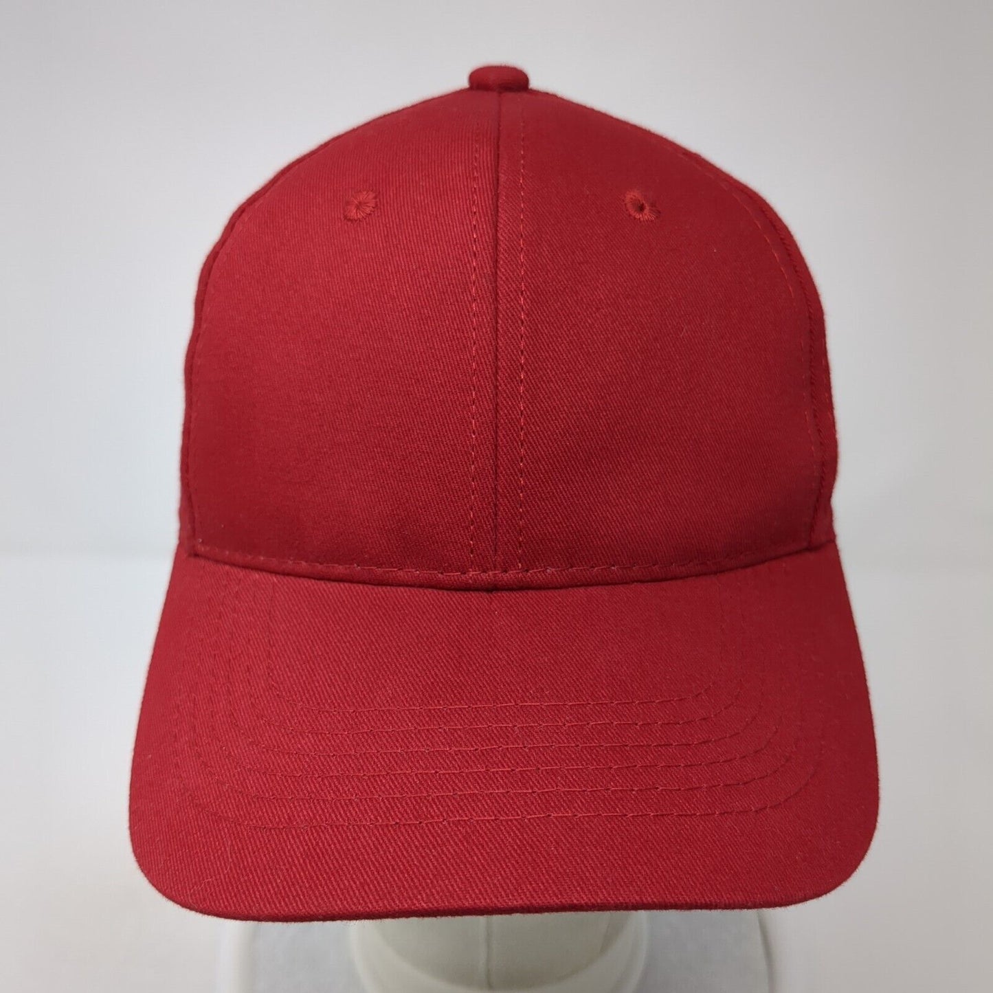 George Strapback Hat Red One Size Adjustable Vented Holes 6 Panel Blank