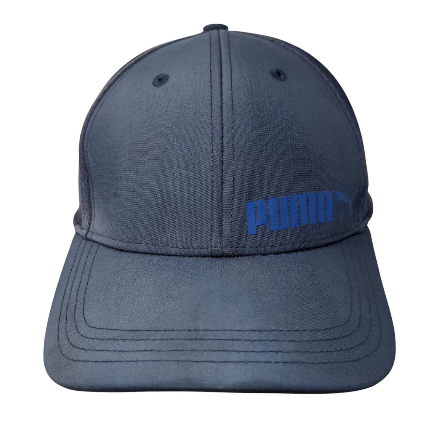 PUMA Snapback Hat Blue OSFA Solid Adjustable Vent Holes 6 Panel