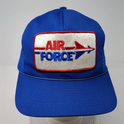 Air Force Patch Snapback Rope Trucker Hat Blue One Size Mesh Back