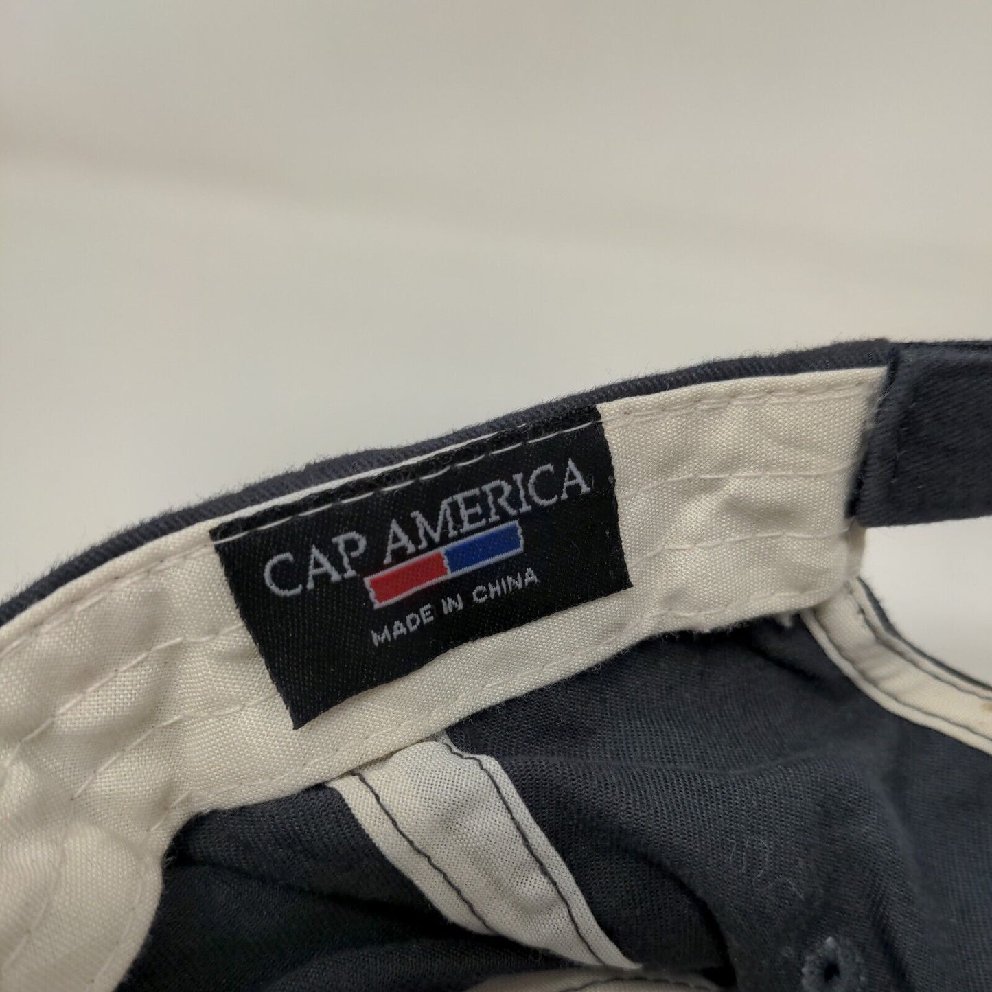 ABS Strapback Hat Blue One Size Embroidered Adjustable Cap America