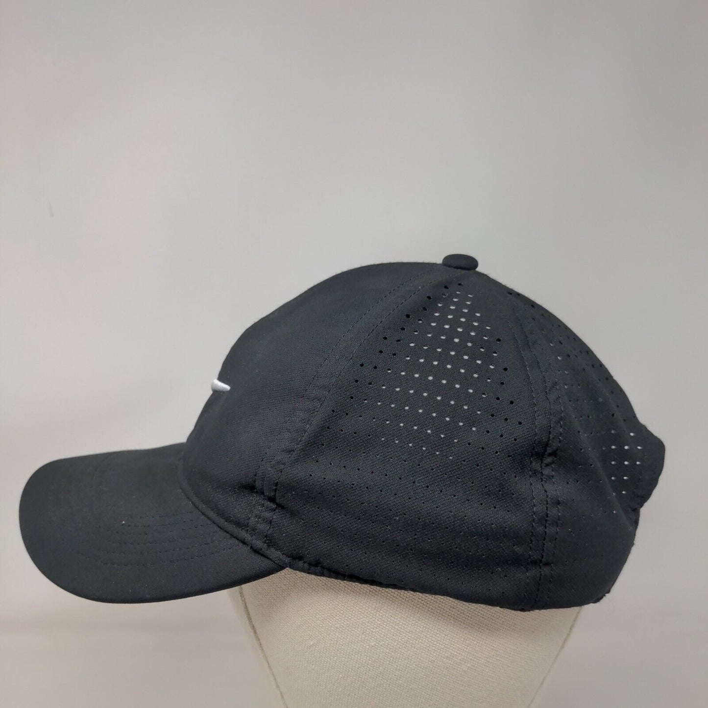 Nike Strapback Hat Black OSFM Adjustable Embroidered Swoosh Legacy91 Dri-Fit