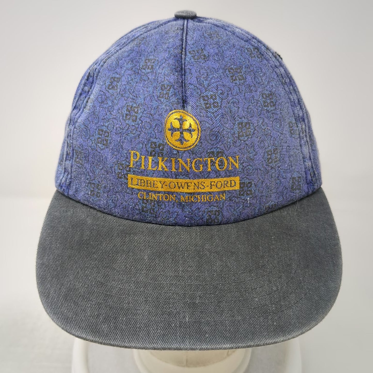 Hoxer 5 Panel Blue One Size Snapback Hat Pilkington Libbey Owens Ford Clinton MI