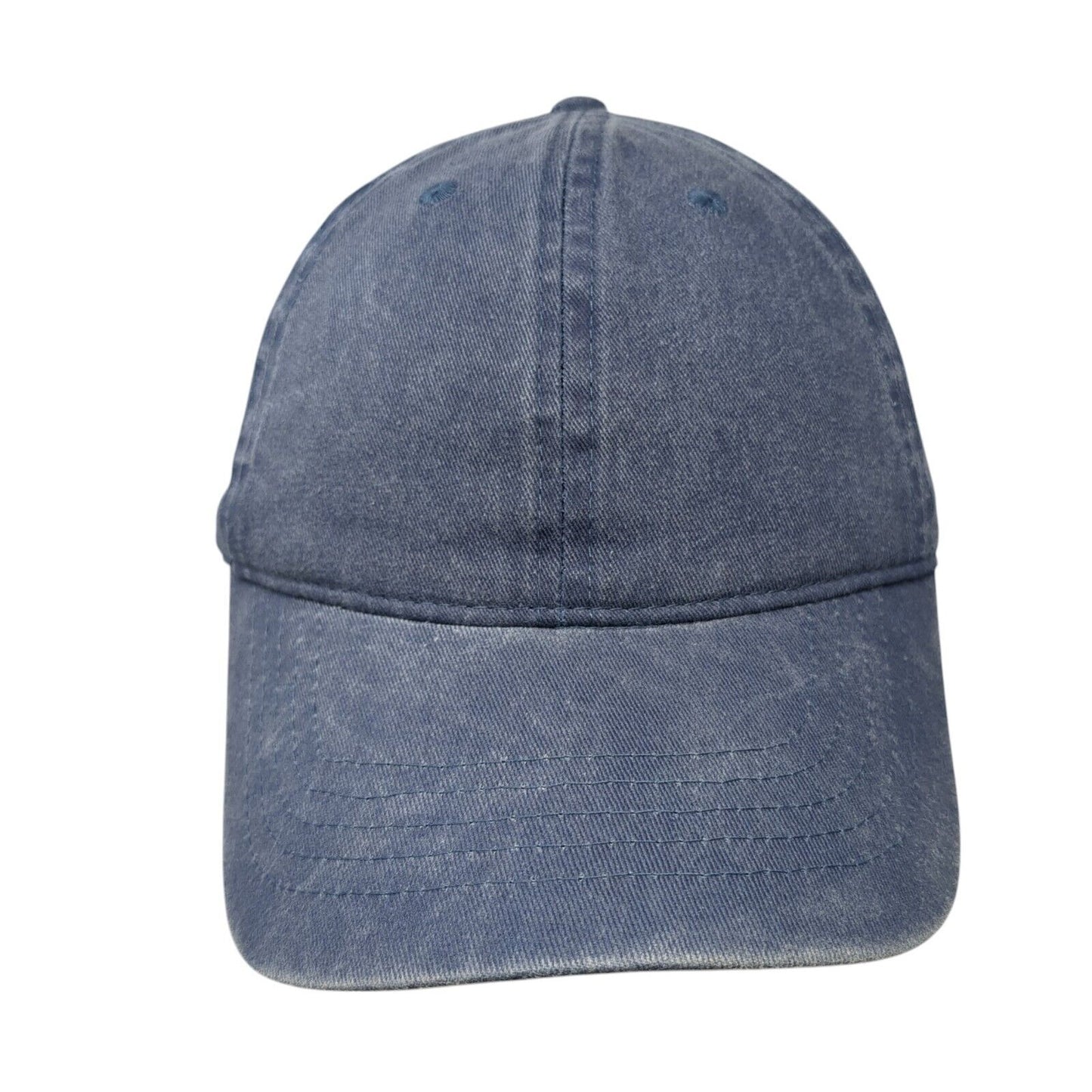 Unbranded Strapback Hat Blue One Size Adjustable Vented Holes 6 Panel Blank