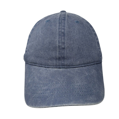 Unbranded Strapback Hat Blue One Size Adjustable Vented Holes 6 Panel Blank