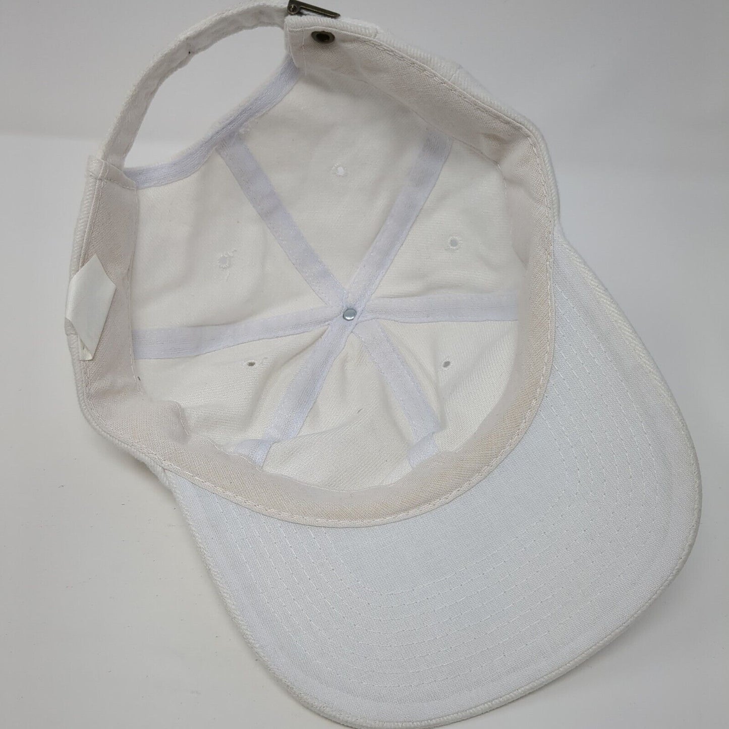 Nissun Slideback Hat White One Size Adjustable Vented Holes 6 Panel Blank