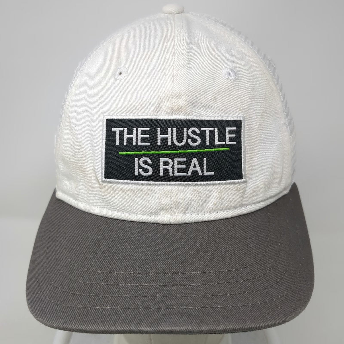Run Before the Sun Co. Trucker Hat White One Size Hustle Is Real Mesh Snapback