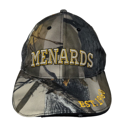 Menards Men's Strapback Hat Brown Camo Adjustable Embroidered Logo LED Light Up