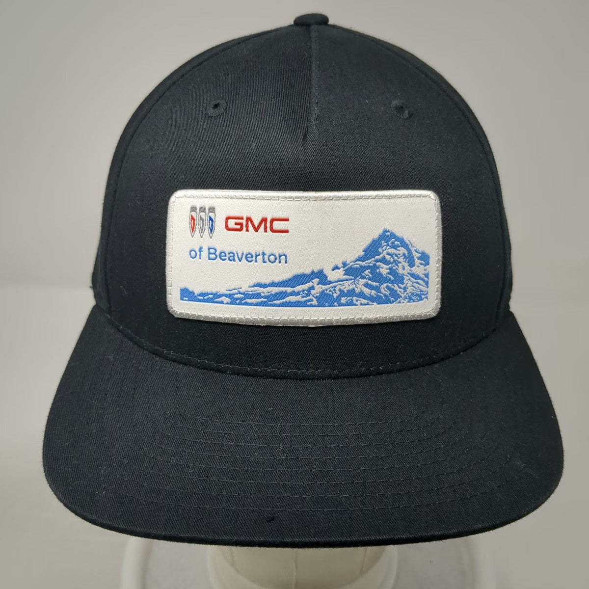 Richardson 5 Panel Black Hat One Size GMC of Beaverton Patch Blue Red Snapback