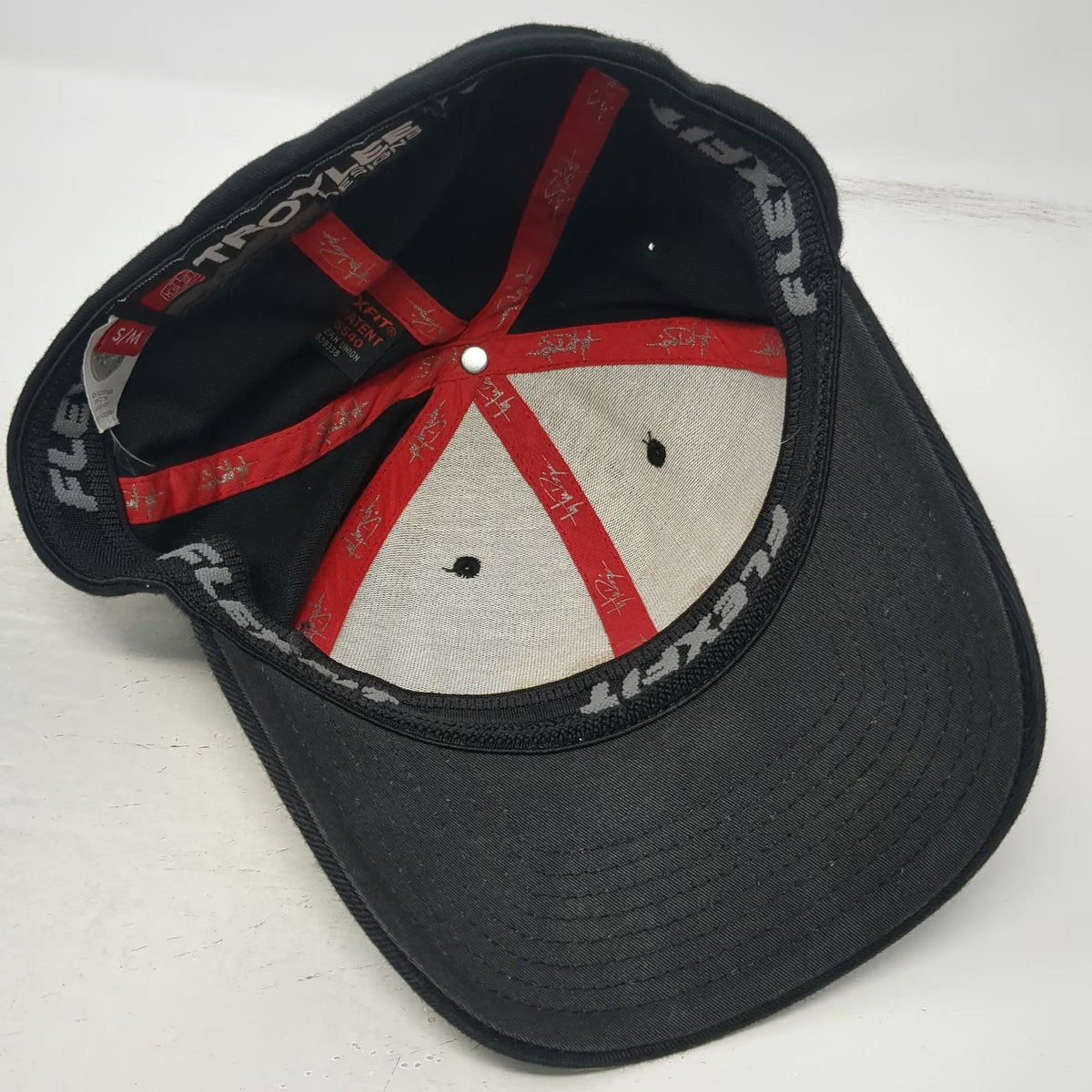 Troy Lee Designs Baseball Cap Black S/M Flexfit Raised Rubber Logo Signature Hat