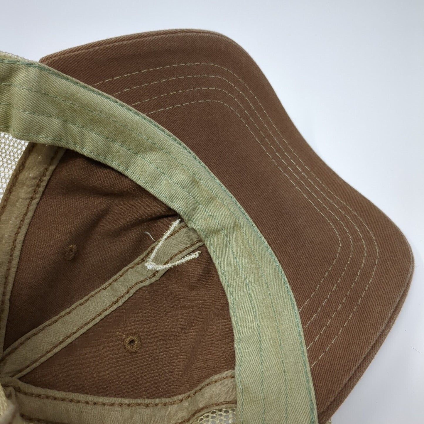 Race To Robie Creek Strapback Mesh Back Trucker Hat Brown OSFA Adjustable