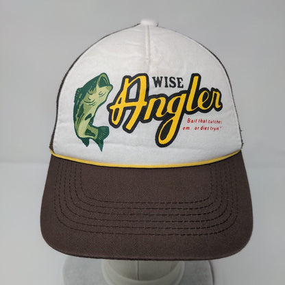 Wise Angler Snapback Rope Trucker Hat Brown OSFM Mesh Back Colorblock