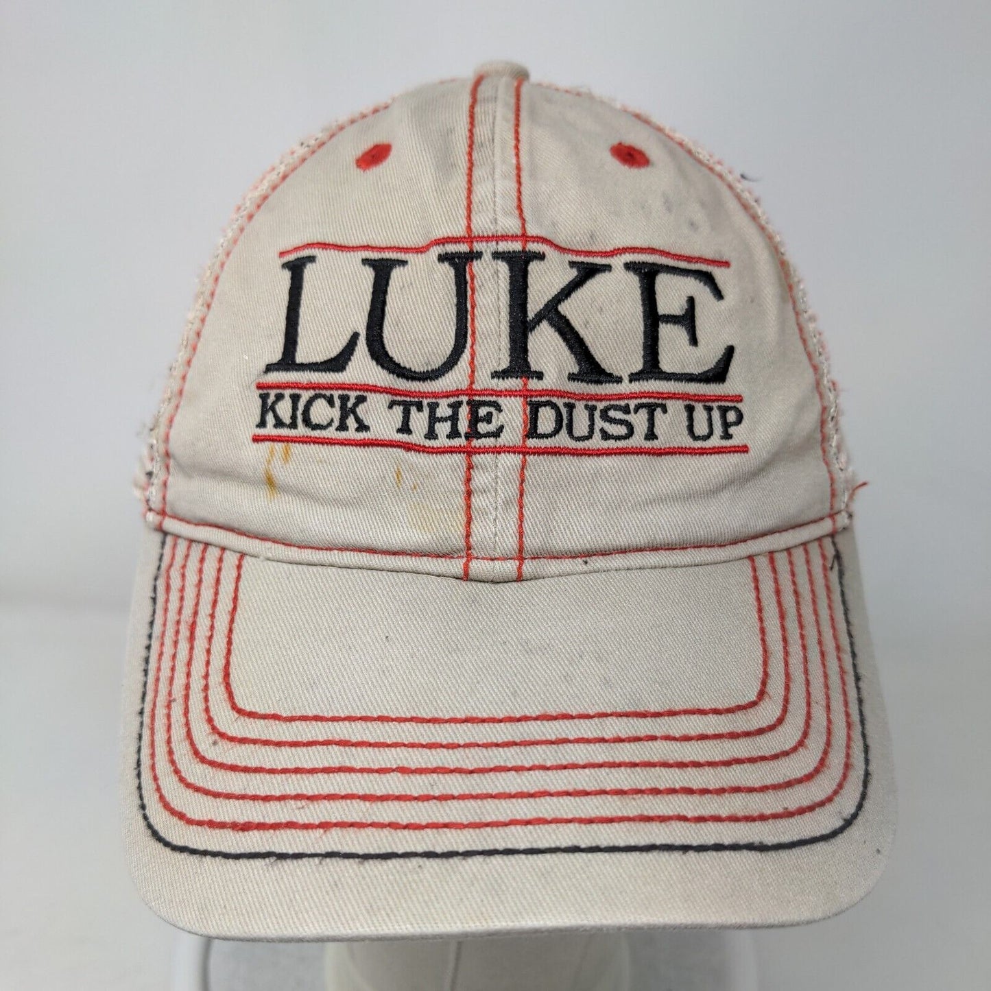Luke Kick The Dust Up Strapback Mesh Back Trucker Hat Tan One Size