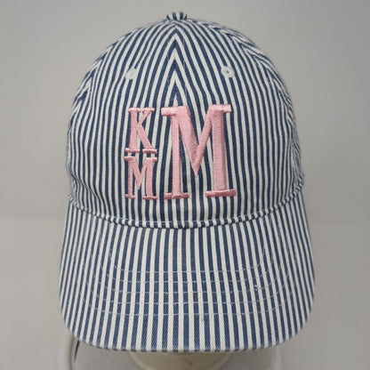 KMM Strapback Hat Multicolor One Size Adjustable Striped Embroidered 6 Panel