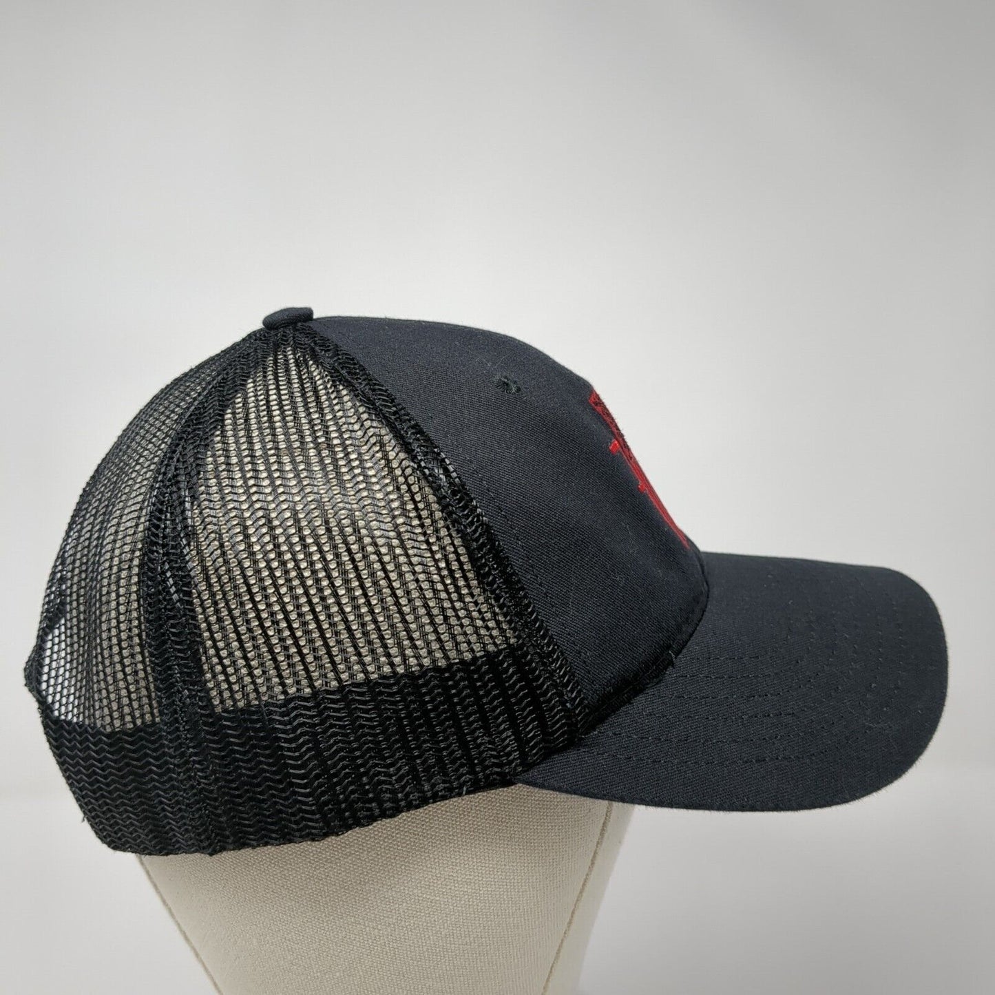 USA Flag Snapback Trucker Hat Black OS Adjustable Embroidered Mesh Classic Caps