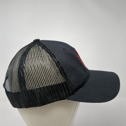 USA Flag Snapback Trucker Hat Black OS Adjustable Embroidered Mesh Classic Caps