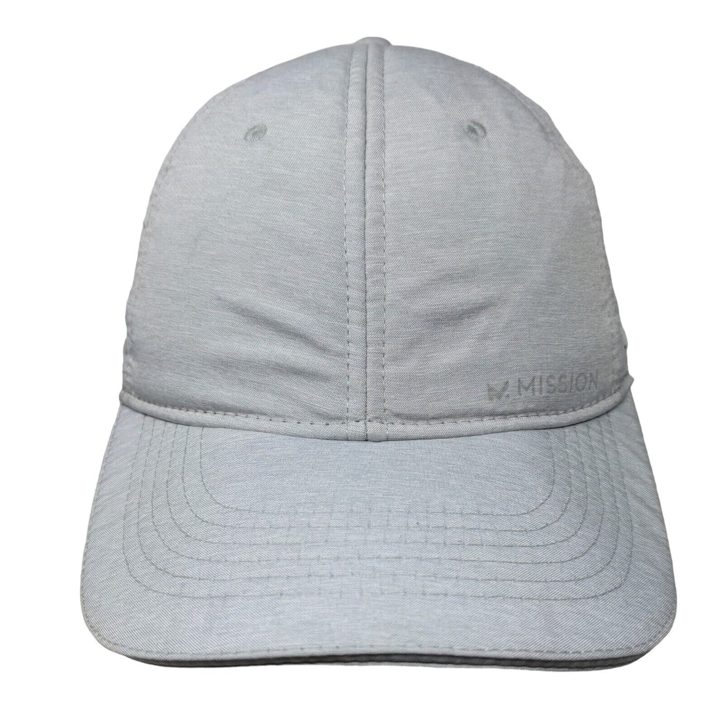 Mission Strapback Hat Gray One Size Adjustable Vented Holes 6 Panel Wet To Cool