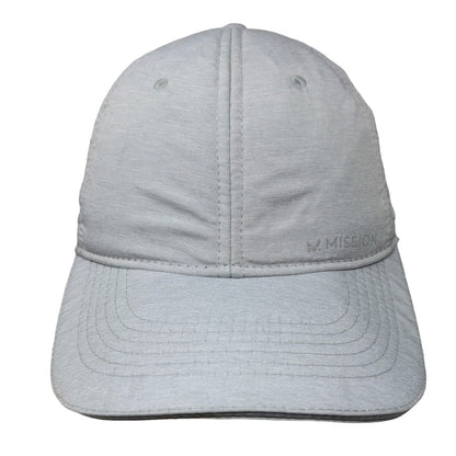 Mission Strapback Hat Gray One Size Adjustable Vented Holes 6 Panel Wet To Cool