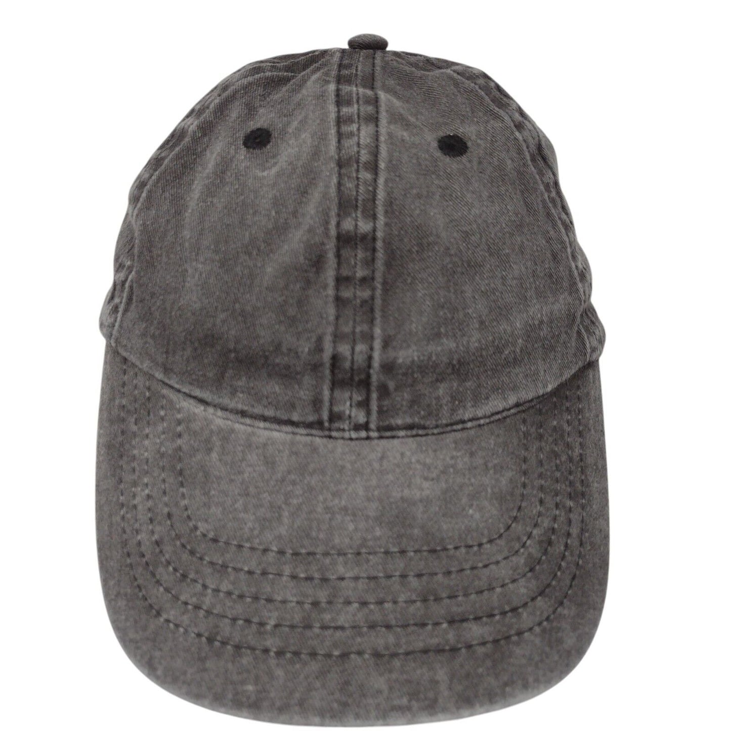 Unbranded Strapback Hat Gray OSFM Adjustable Vented Holes 6 Panel Blank