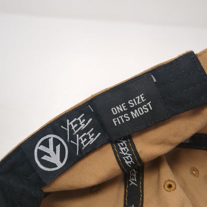 Yee Yee Logo Slideback Hat Brown One Size Adjustable Solid Embroidered
