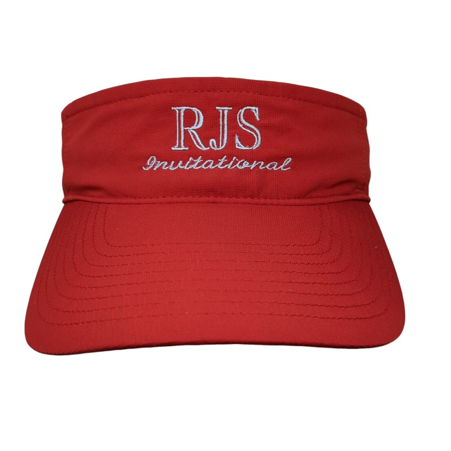 RJS Invitational Strapback Sun Visor Hat Red One Size Solid Richardson