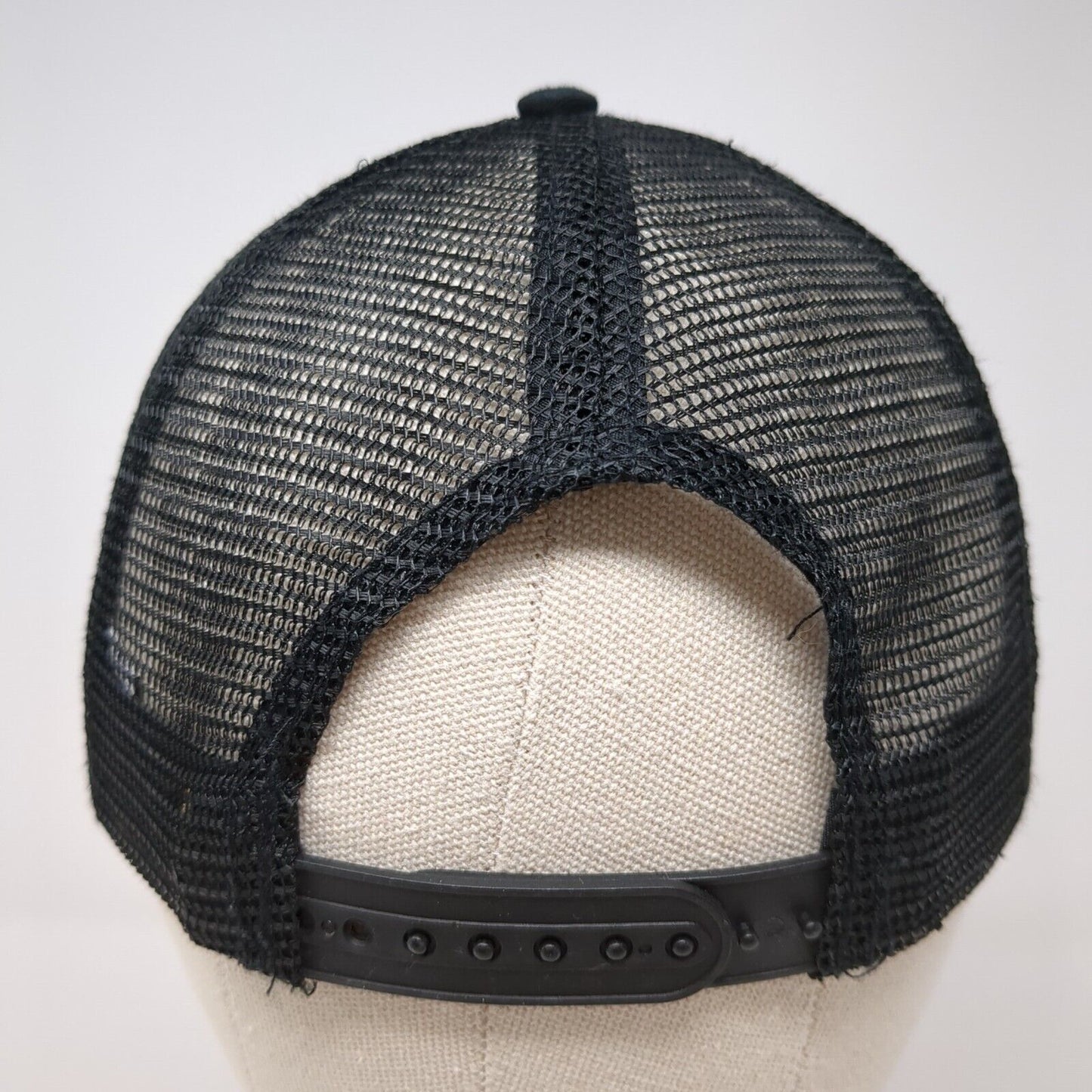 Crooked Fence Brewing Snapback Trucker Hat Black One Size Mesh Back