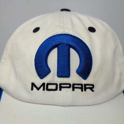 Mopar Men's Slideback Hat White Adjustable Embroidered Logo 100% Cotton