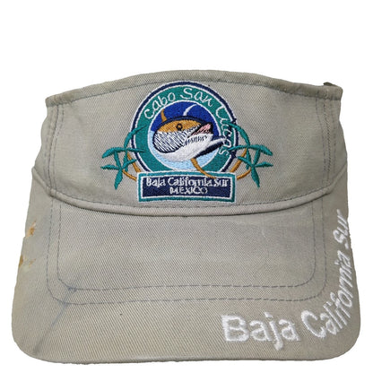 Visor Beige One Size Cabo San Lucas Mexico Fish Patch Hat Adjustable