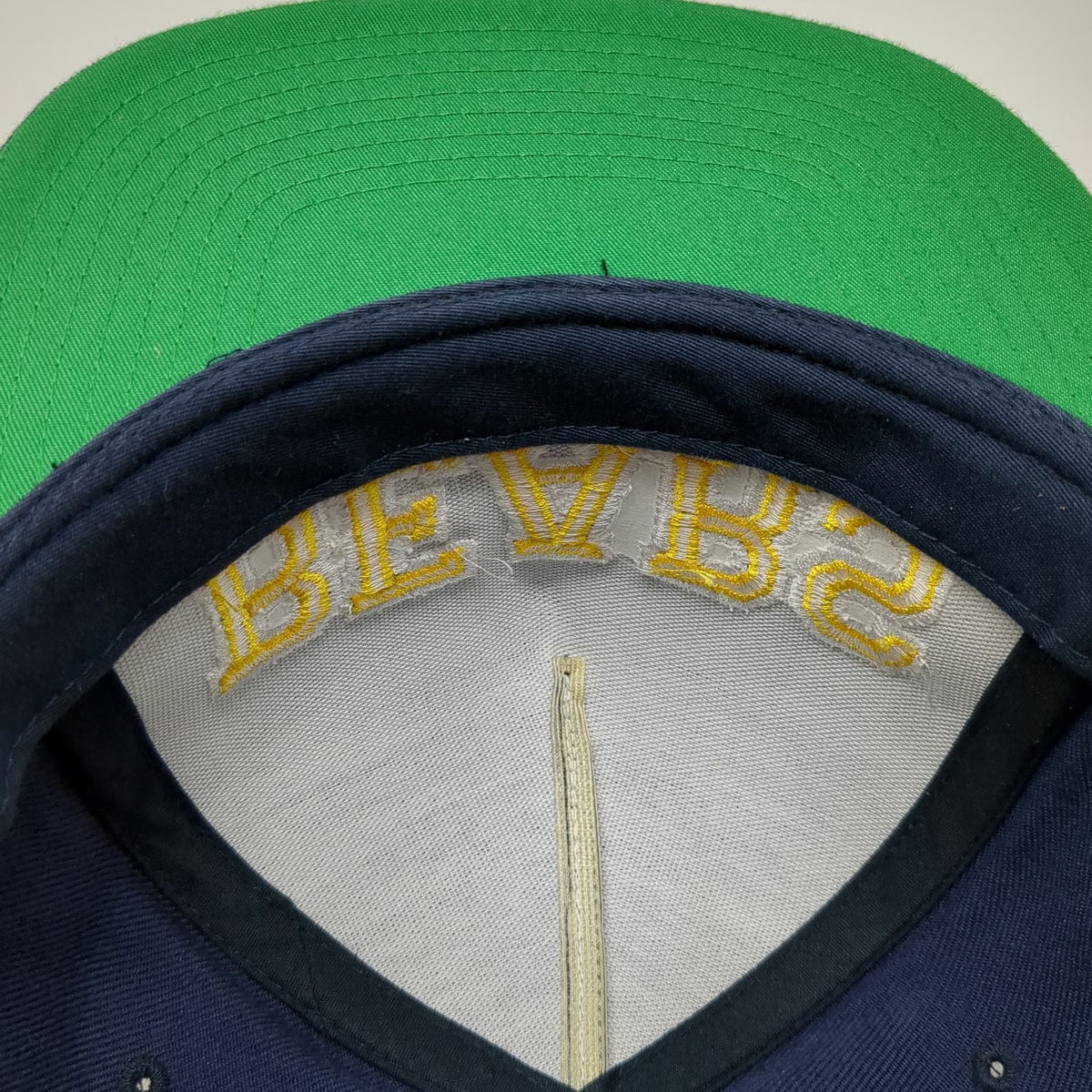 Yupoong 5 Panel Blue Yellow OSFM Snapback Flat Brim Bears Green Undervisor hat