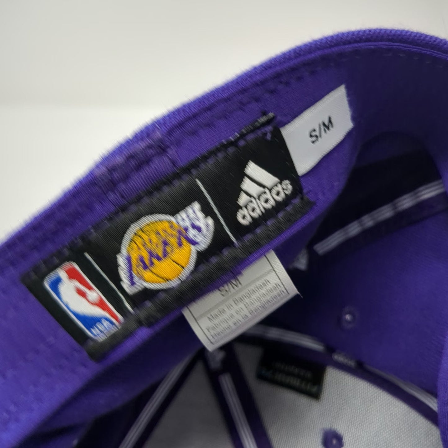 Los Angeles Lakers NBA Adidas Cap Purple M Embroidered Logo Stretch Fit Hat