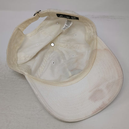 Nike Baseball Cap White M Black Logo Slideback Cotton 6 Panel Swoosh Sport Hat