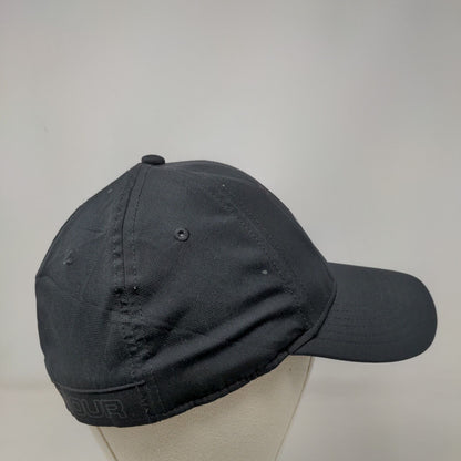 Under Armour Logo Fitted Hat Black Large/XL Solid Vent Holes 6 Panel