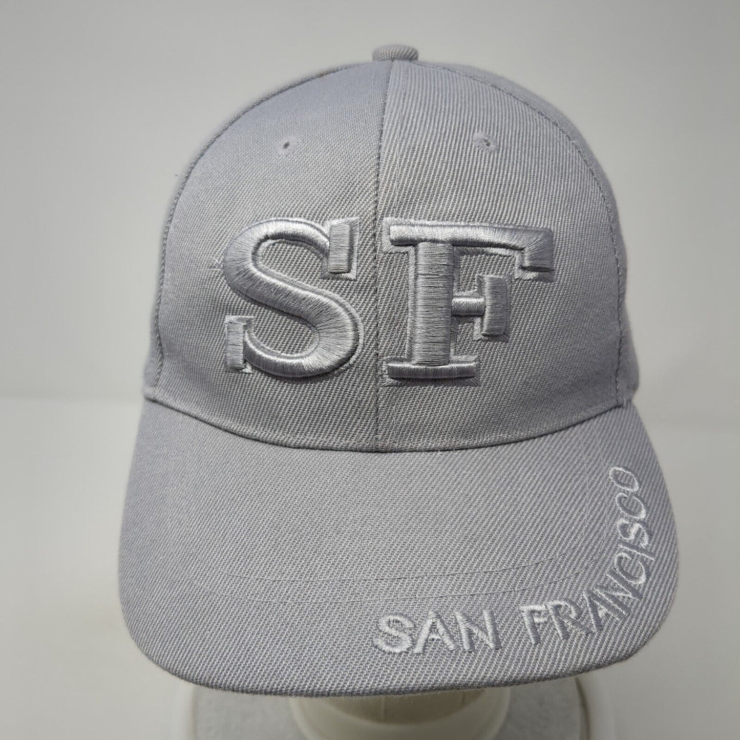 SF San Francisco Strapback Hat Gray One Size Adjustable Embroidered Elite