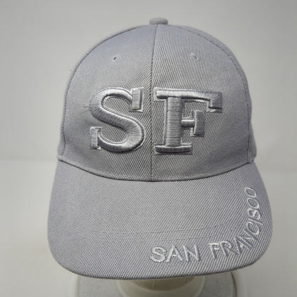 SF San Francisco Strapback Hat Gray One Size Adjustable Embroidered Elite