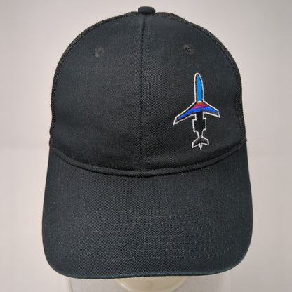 Port Authority Snapback Mesh Back Trucker Hat Black One Size Embroidered