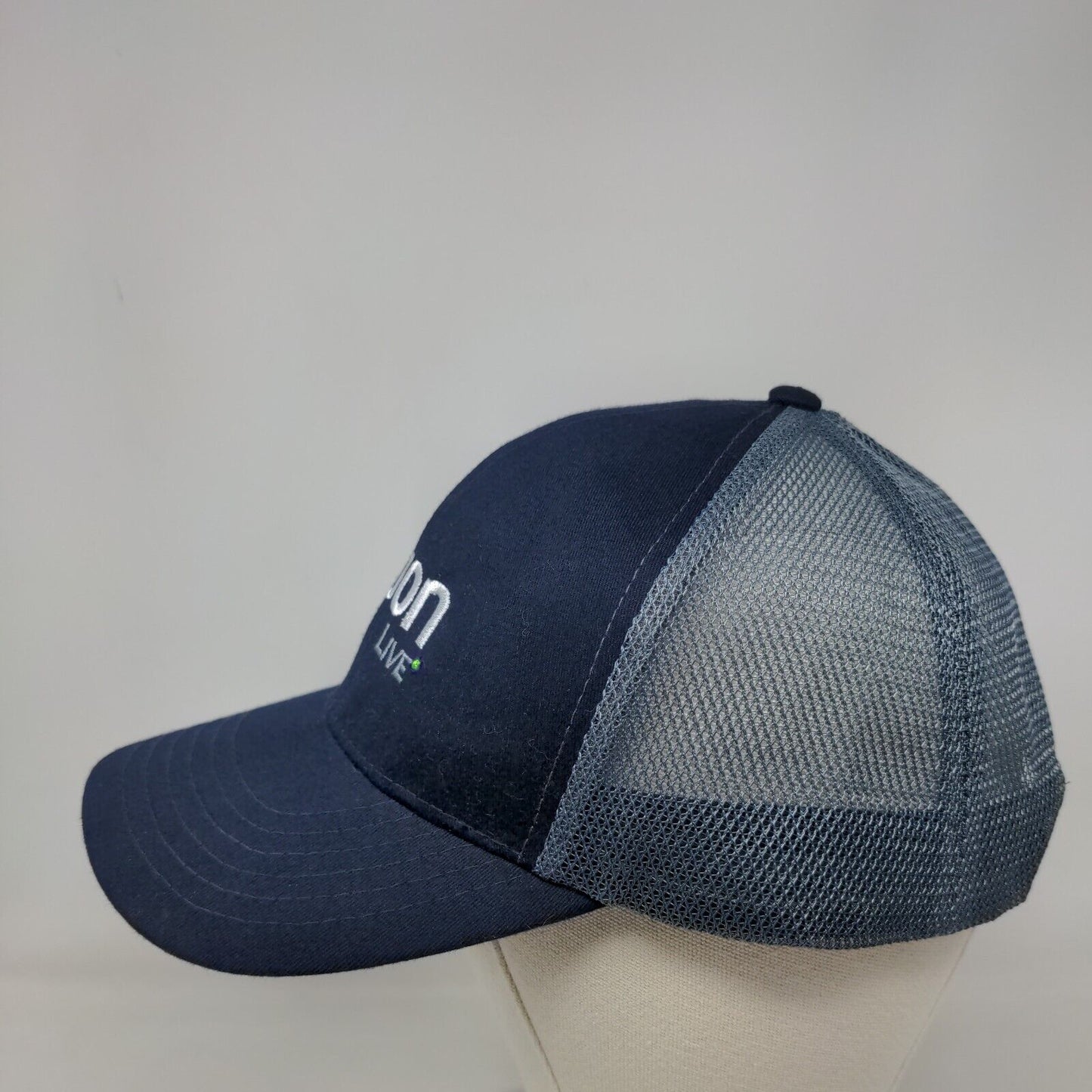 Bluon Live Snapback Mesh Back Trucker Hat Blue OSFM Embroidered