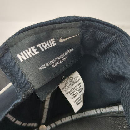 Nike Snapback Hat Blue Gray OSFM Air Swoosh Logo Flat Brim Cotton Embroidered
