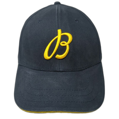 Breitling Baseball Cap Blue One Size Organic Cotton Leather Strapback Logo Hat