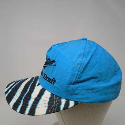 Miller Genuine Draft Snapback Hat Blue One Size Adjustable Striped