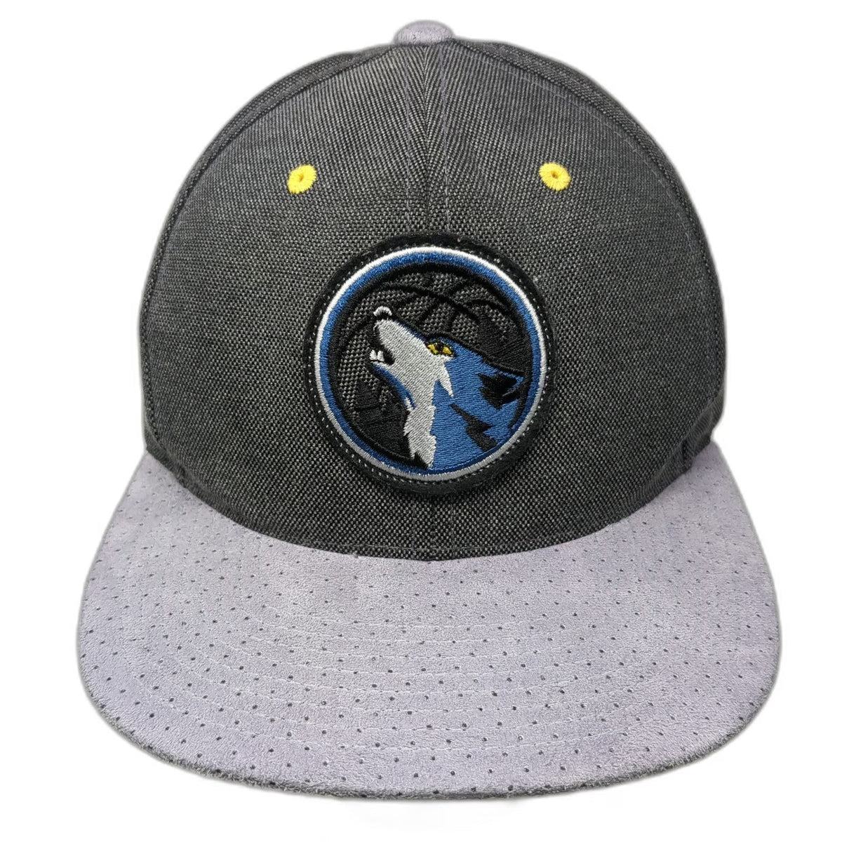 Minnesota Timberwolves NBA Mitchell & Ness Snapback Hat Gray One Size Perforated