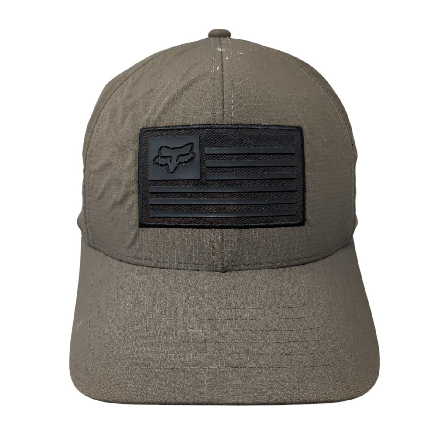 Fox Head Flag Fitted Hat Brown Small/Medium Solid 6 Panel Outdoor