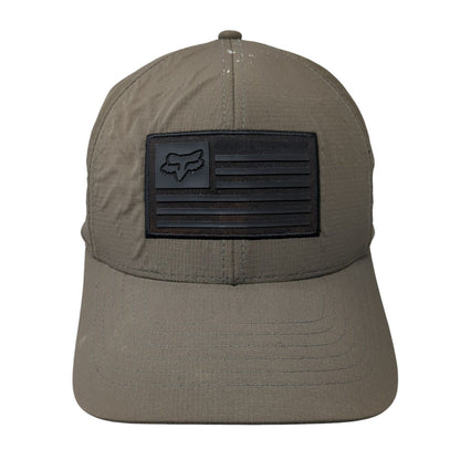 Fox Head Flag Fitted Hat Brown Small/Medium Solid 6 Panel Outdoor