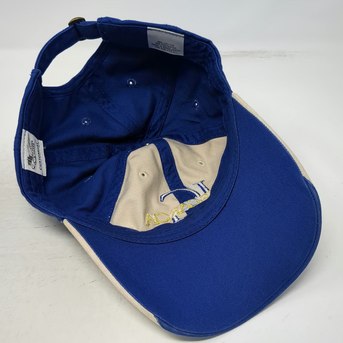 My Father Cigars Jaime Garcia Cigar Baseball Cap Beige Blue OSFM Slideback Hat
