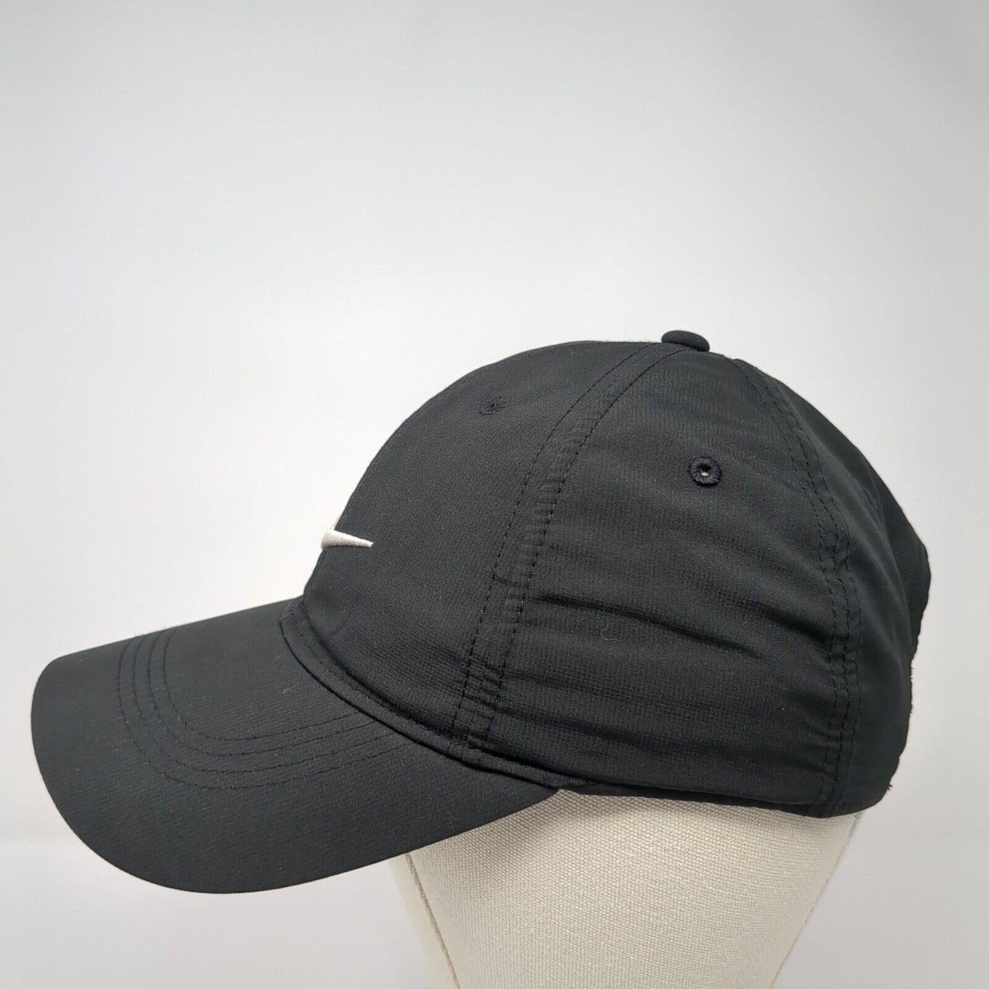 Nike Swoosh Strapback Hat Black One Size Embroidered Adjustable Solid