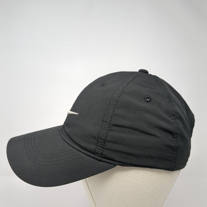 Nike Swoosh Strapback Hat Black One Size Embroidered Adjustable Solid