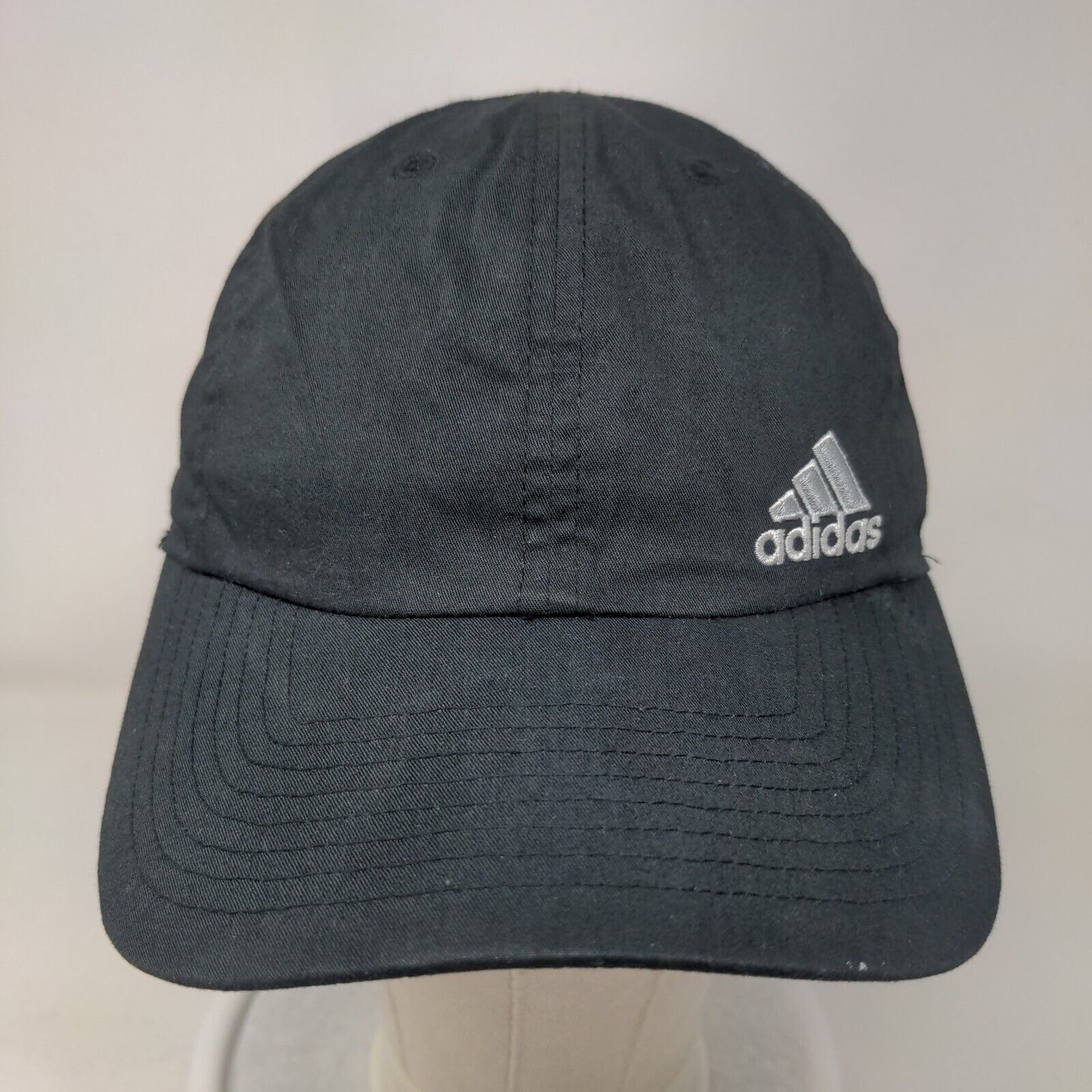 Adidas Climalite Strapback Hat Black One Size Embroidered 3 Stripes