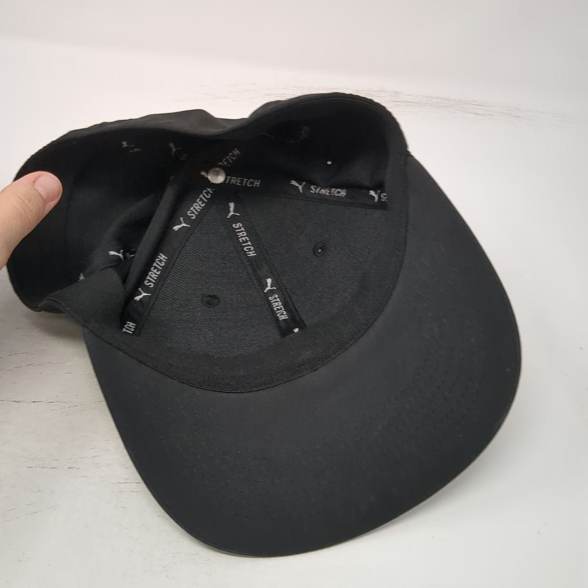 Puma Baseball Cap Black One Size Stretch Fit Performance Raised Logo Sport Hat